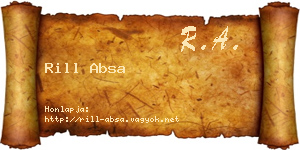Rill Absa névjegykártya